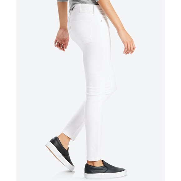 LEVI'S 711 Jeans Skinny Mid Rise Stretch White Size 14 - Picture 2 of 4